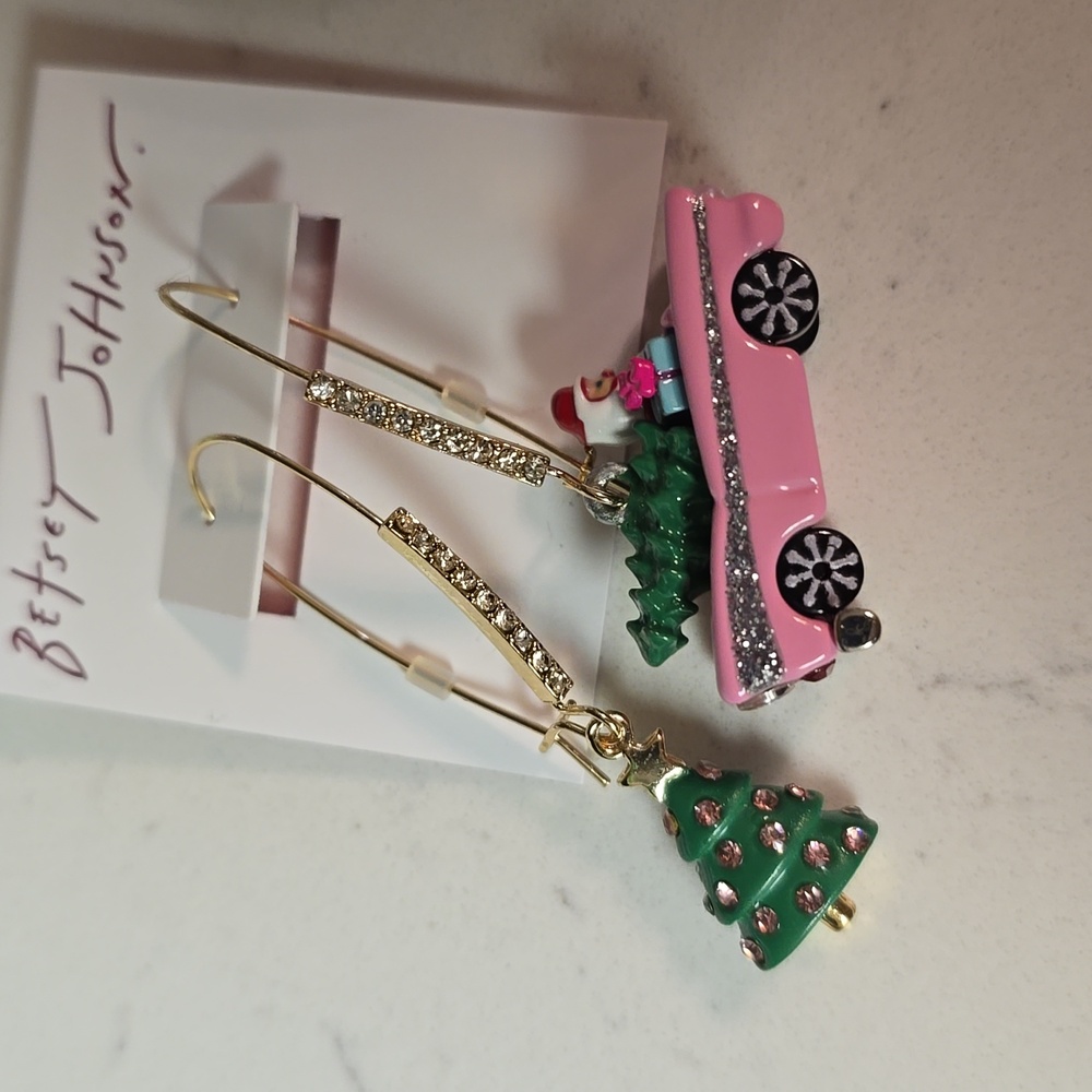 Betsey johnson Santa hoops